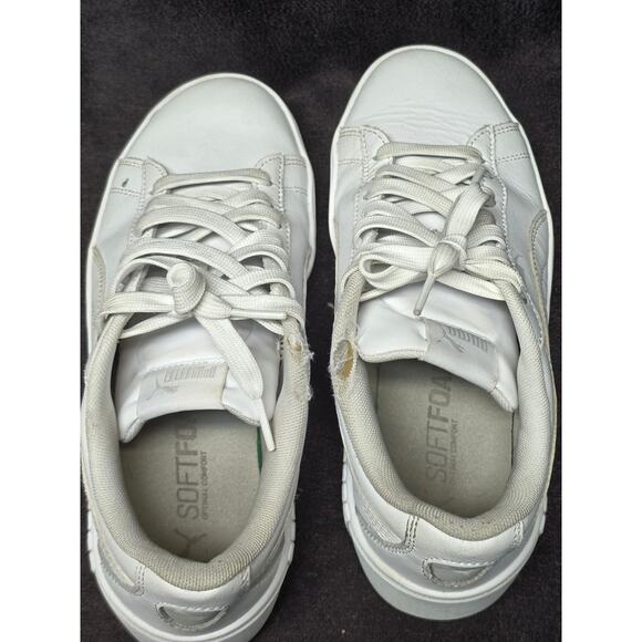 Puma White Smash Platform Soft Foam Optimal Comfort Tennis Worn Shoe Sneakers - Picture 6 of 10